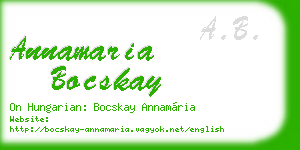 annamaria bocskay business card